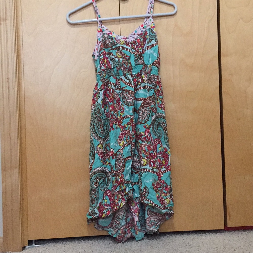 Funky patterned summer dress.
